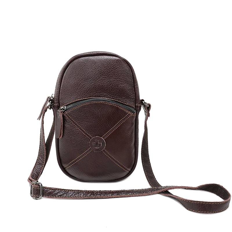 Nuleez Real Leather Cross-body Bags Unisex Cool Genuine Cowhide Leisure Bag Handbags Casual Green Brown On Sale 2021 |