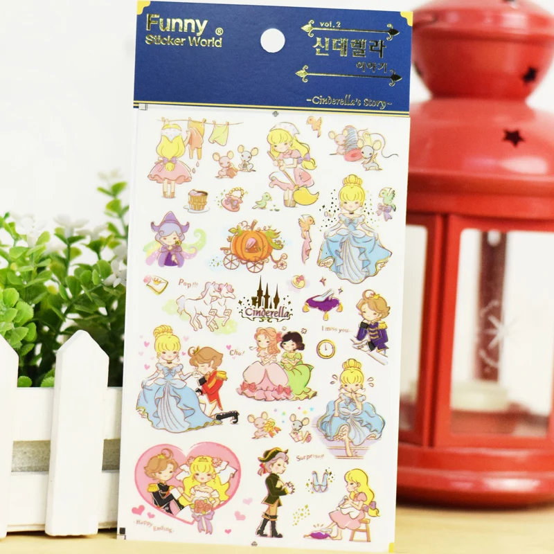 Наклейки в виде сказок мультяшная принцесса смешная наклейка мир для телефона