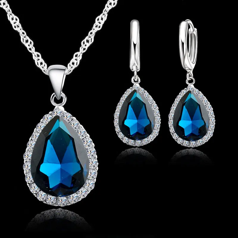 Женский ювелирный комплект из колье и серёг серебра 925 пробы|jewelry sets for women|necklace