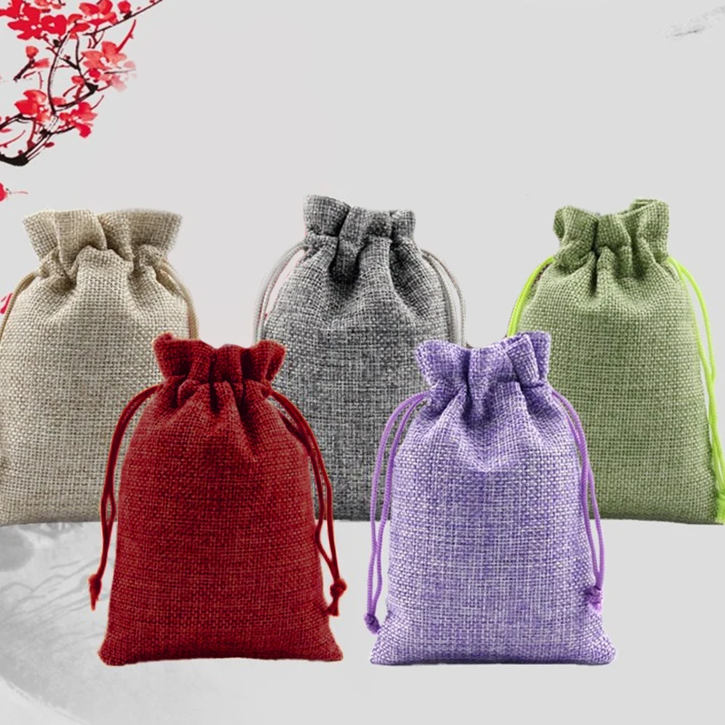 50 шт свадебный холщовый джутовый льняной любимый конфеты подарочные сумки Сумка