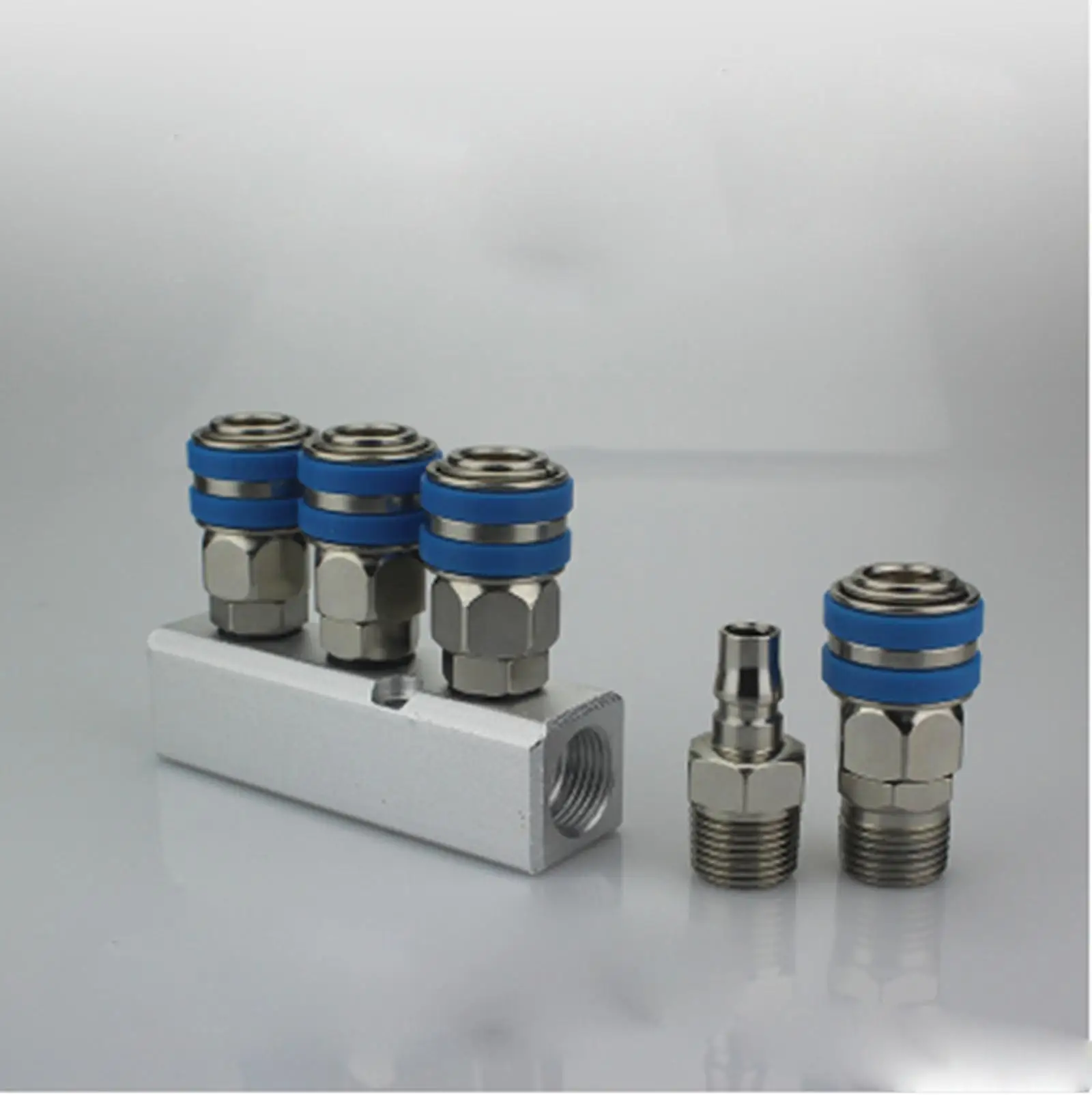 

C Type Socket Out 3 Way Pneumatic Air Solid Aluminum Manifold Block Splitter
