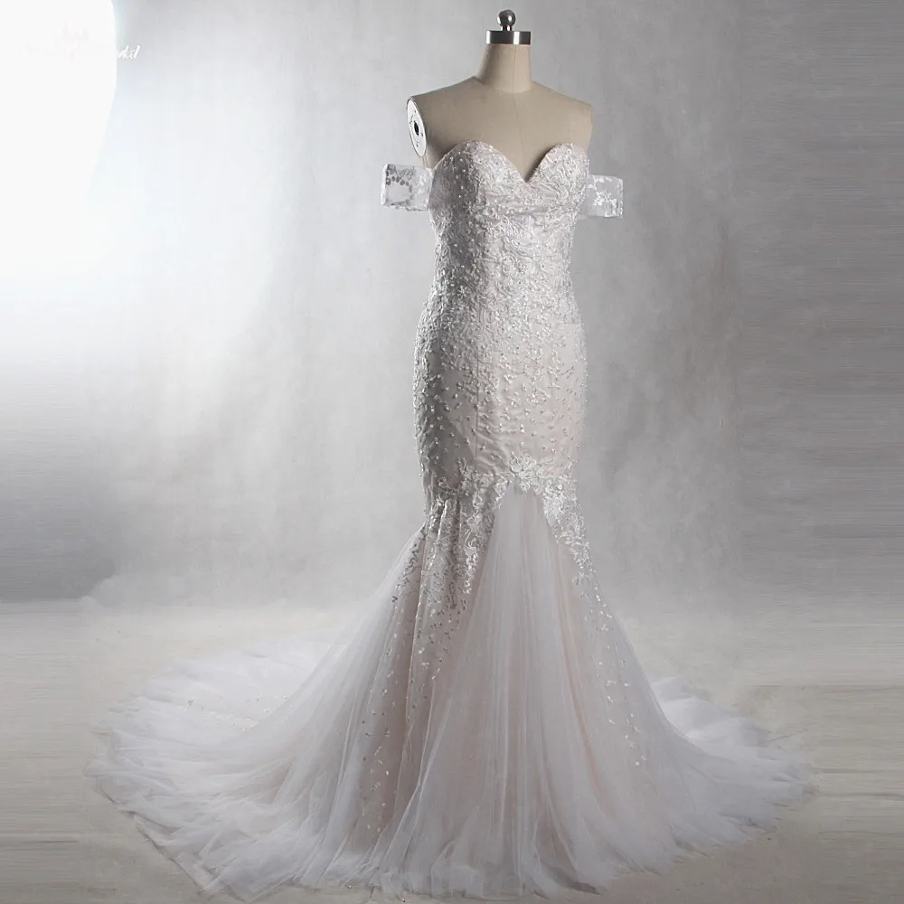RSW1372 Yiaibridal кружевные свадебные платья русалки с открытыми плечами свадебное