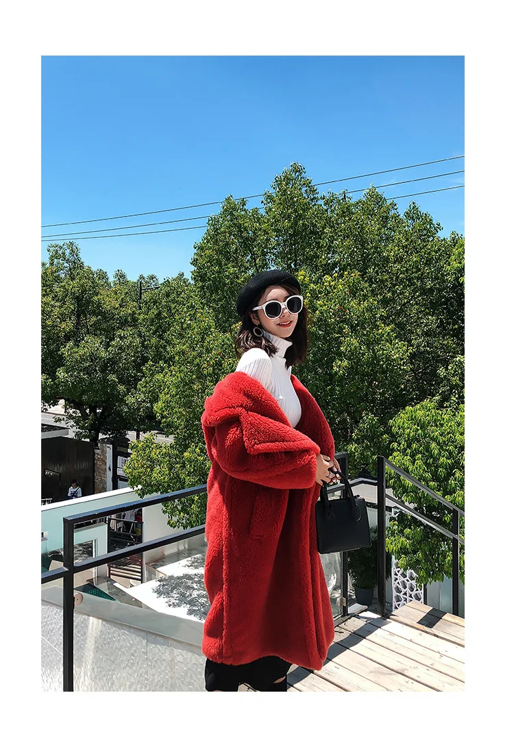 Fur Coat Women Winter Super Warm Wool Outwear Teddy Bear Icon Coat rf0166