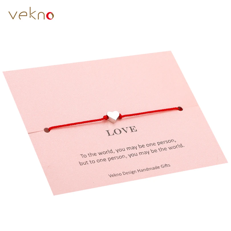 VEKNO, Золотая Корона, звезда, кошка, очаровательные Парные браслеты в виде сердца, Регулируемая Веревка, красная веревка, пара браслетов, семейные подарки