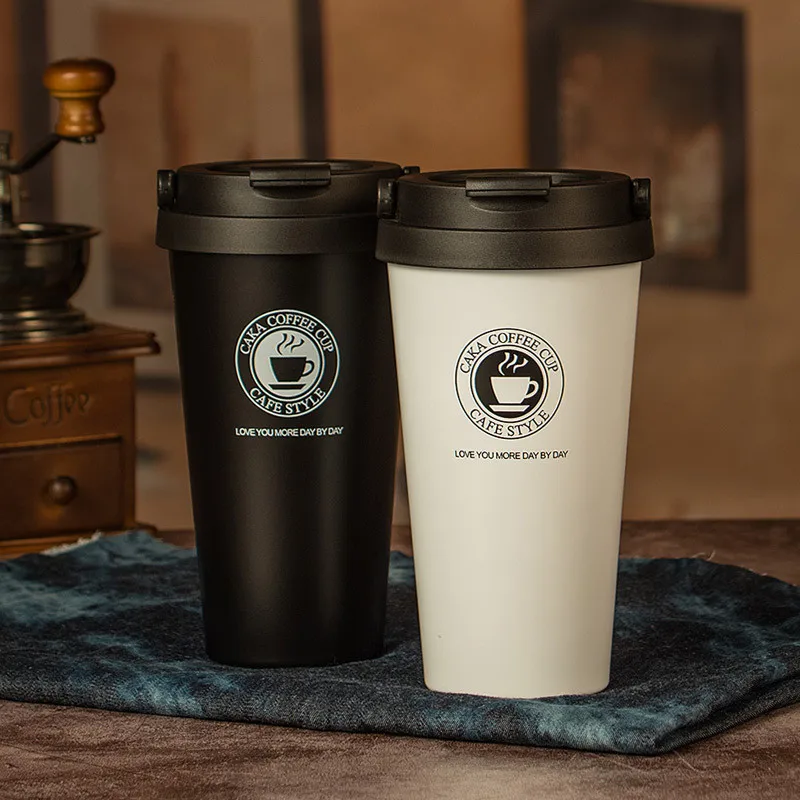Couple 500ml Portable Travel Coffee Mugs Insulated 304 Stainless Steel sports Cup For Tea Milk Tumbler Breakfast Leakproof cup | Дом и сад