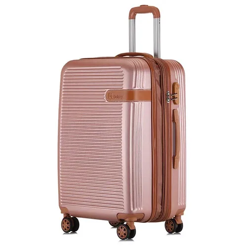 Rose gold Klqdzms 20/24 дюймов ABS+ PC Сумки на колёсиках Чемодан бренд дорожного чемодана чемодан на колесиках ручной клади чемодан универсальный колеса для Для мужчин женского - Цвет: Rose gold