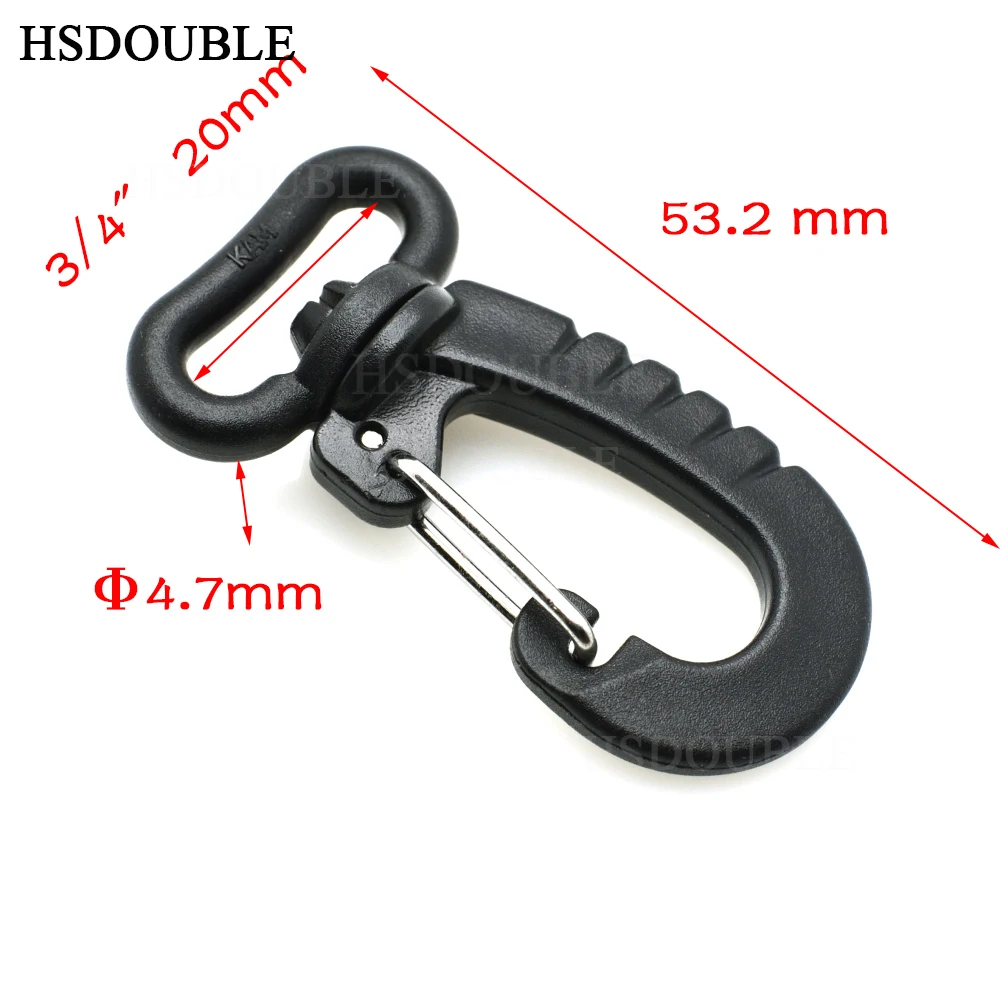 Пластиковый поворотный карабин для брелока рюкзака Пряжка ремень черный | Дом и