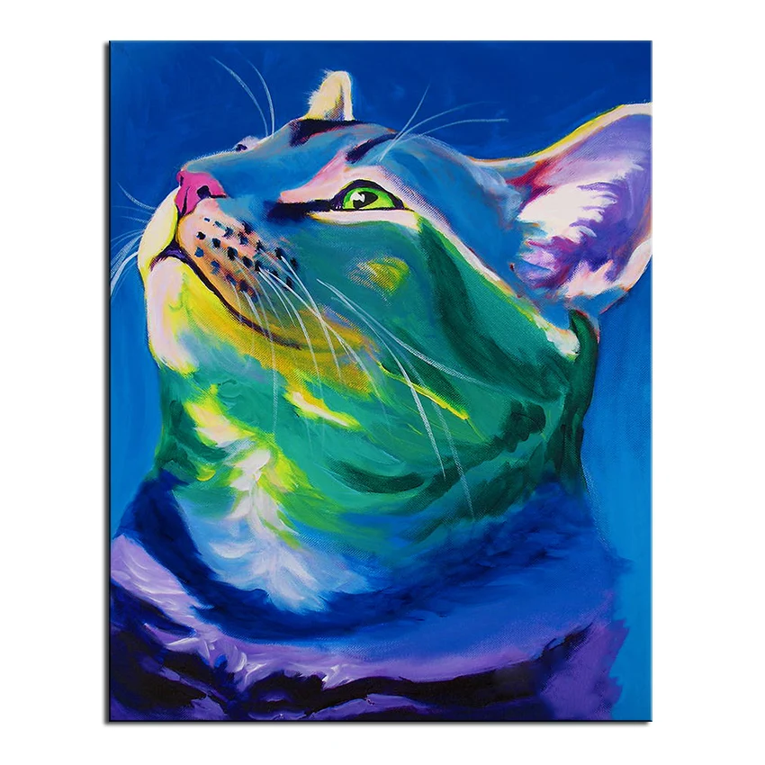 Большой размер картина маслом настенная живопись кошка мой собственный кусок