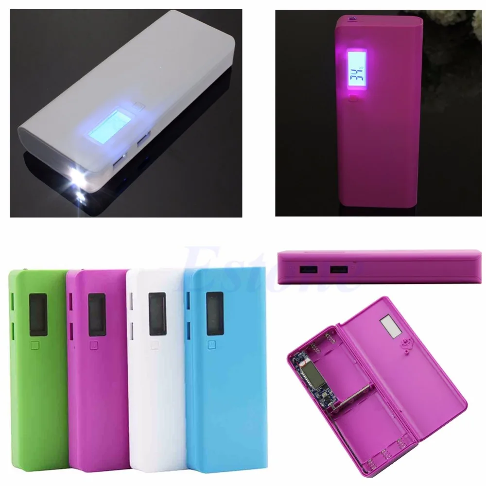 1 шт. для iPhone светодиодный 5x18650 Двойной USB внешний аккумулятор зарядное устройство