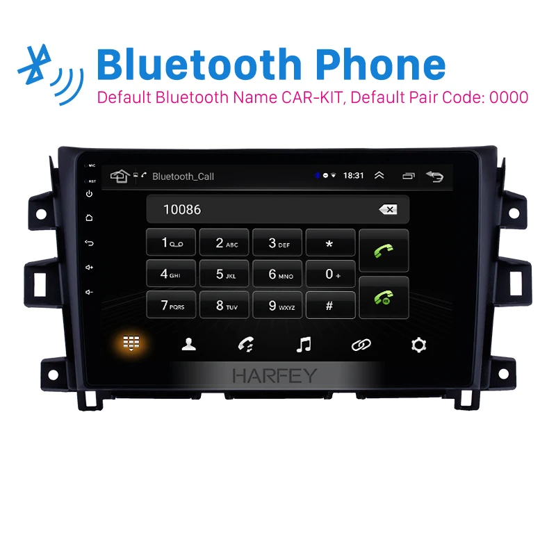 Harfey 10 1 дюймов Android 8 радио GPS навигация Bluetooth Сенсорный Стерео для Nissan Navara 2011-2016 с