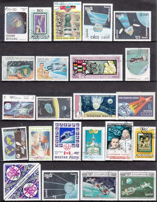 50Pcs/Lot Astronaut Space Satellite All Different From Many Countries NO Repeat Unused Postage Stamps for Collecting