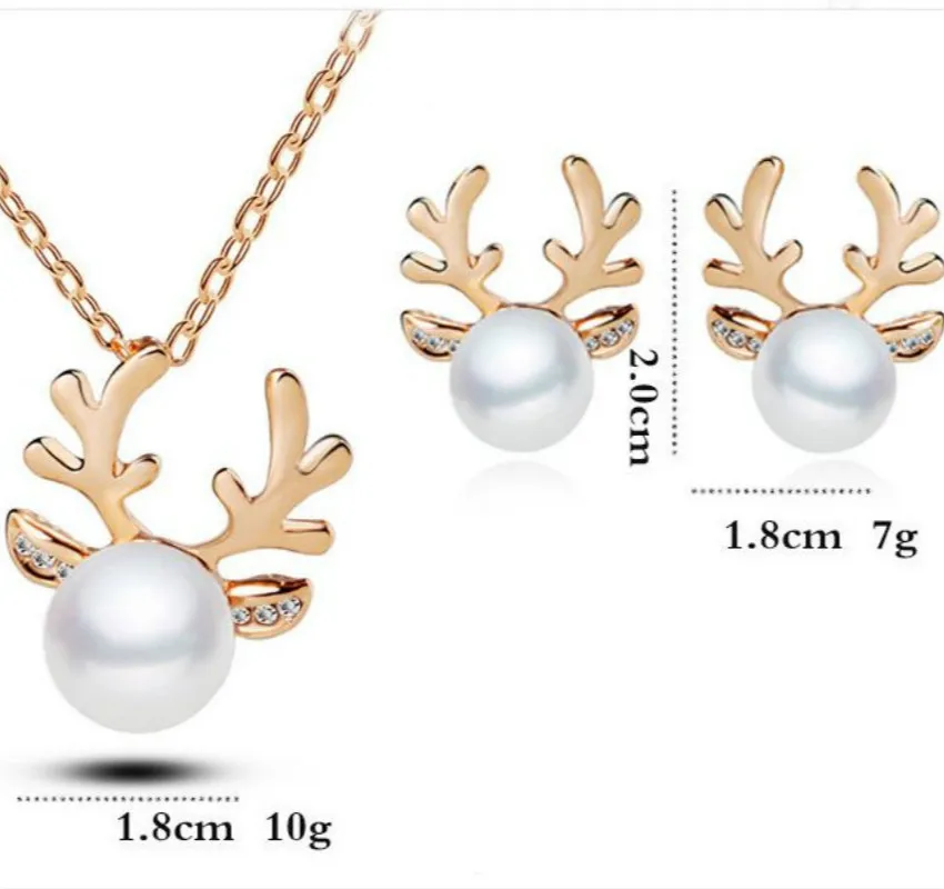 Новые Ювелирные наборы с искусственным жемчугом рога рождественская елка