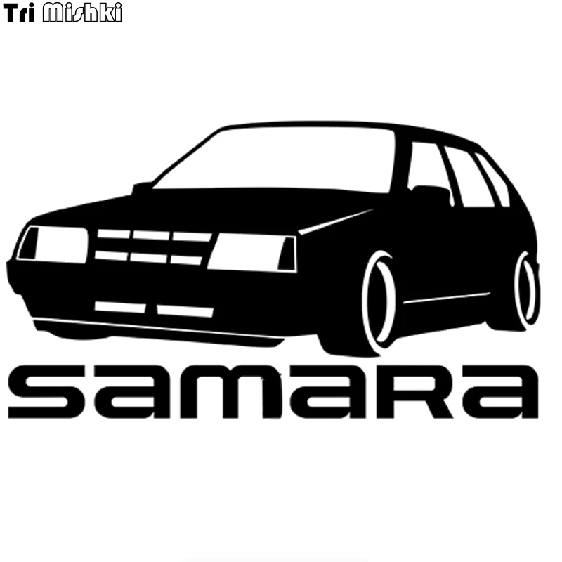 Tri Mishki HZX644 #11x20 см Samara for Lada наклейки на авто лобовое стекло виниловые