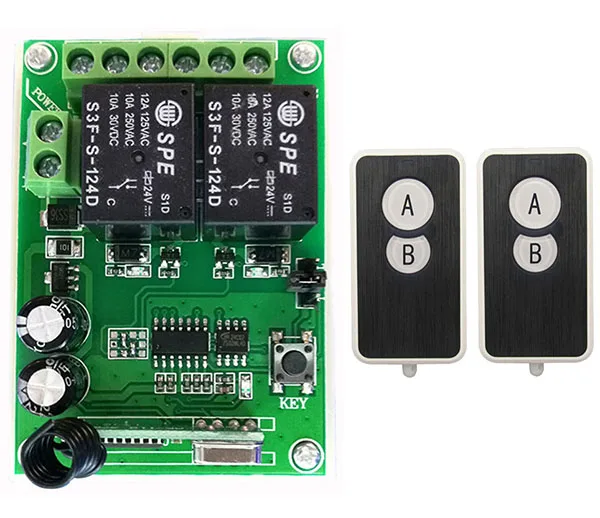 DC24V 2CH беспроводной Радиочастотный пульт дистанционного управления ультра