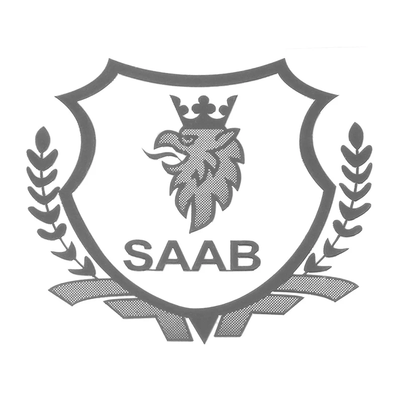 SAAB 2 шт Серебряный 3D металлический автомобильный стикер эмблема значок чехол для Lada Renault Opel Dacia Ssangyong SAAB Daewoo Chery автомобиль ABARTH Стайлинг - Название цвета: SAAB