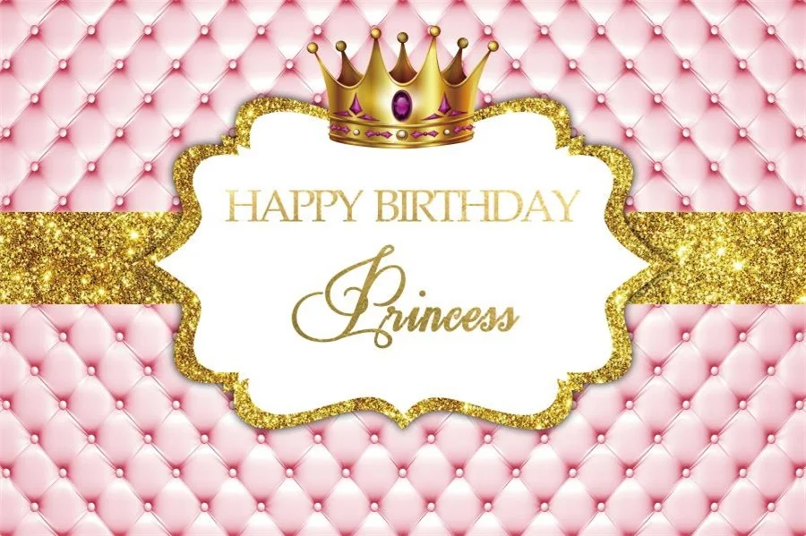 Princess Laeacco розовые фоны принцессы Золотая Корона изголовье диван с днем рождения Плакат портрет фото фон для фотостудии - Цвет: Princess