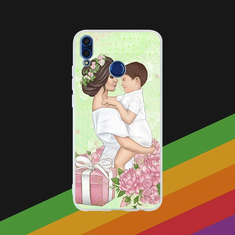 Phone Case 4 Модный чехол для телефона с черными коричневыми волосами для мамы и дочки, чехол для телефона huawei Honor 10i 9i Lite 8a 8x max 8c 7x 7a pro 6x V20 Paly - Цвет: Phone Case 4