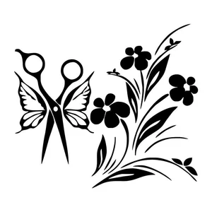 22,8*20,4 см Автомобильная наклейка с ножницами для парикмахерской стильные мотоциклетные виниловые наклейки черныйсеребристый C7-1767