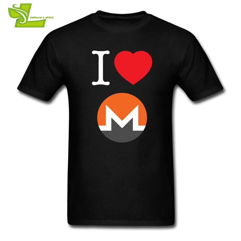 Забавные крутые футболки с надписью I Love Monero Cryptocurrency Мужская футболка круглым