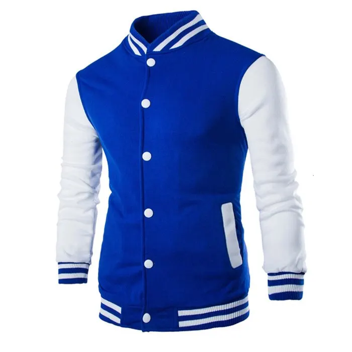 W68 blue Новинка, Мужская/мужская бейсбольная куртка, модный дизайн, цвет красного вина, мужская приталенная университетская куртка, Мужская брендовая стильная куртка - Цвет: W68 blue