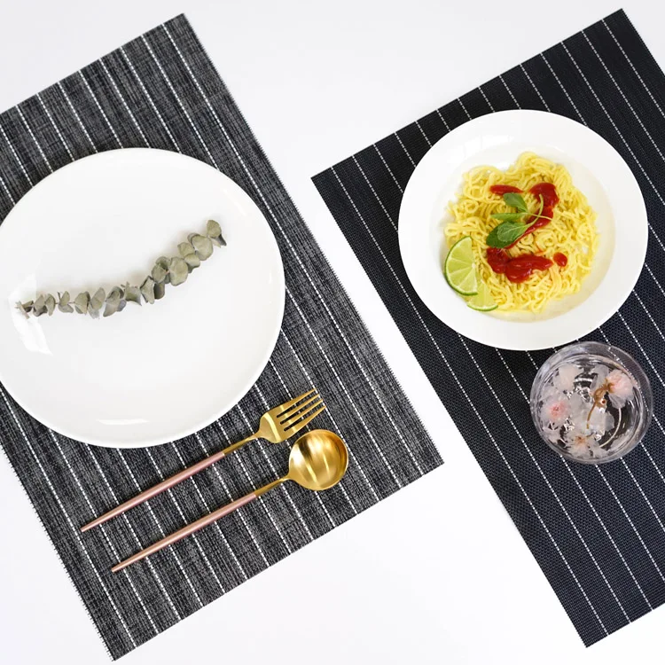 Черно белый полосатый коврик из ПВХ для чаши чая экологический кухонный стол Mad