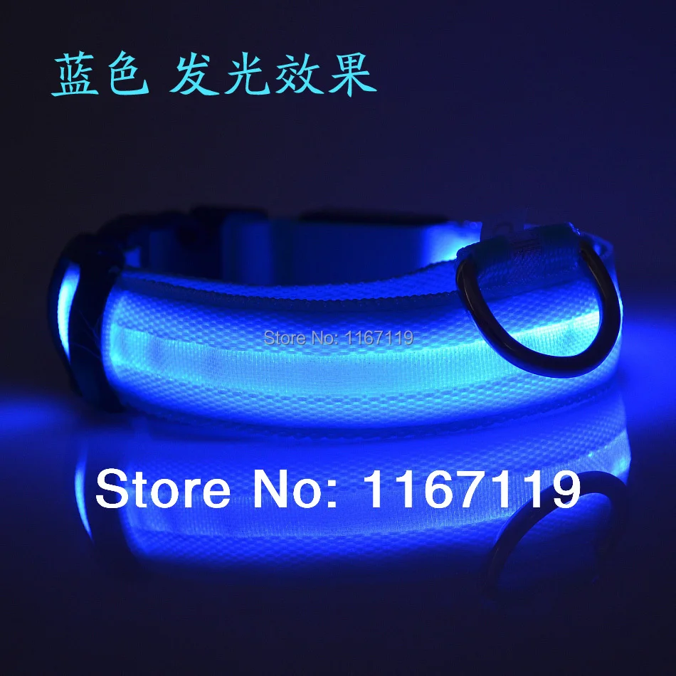 Безопасность мигающий ошейник для собак светодиодные фонари нейлоновые