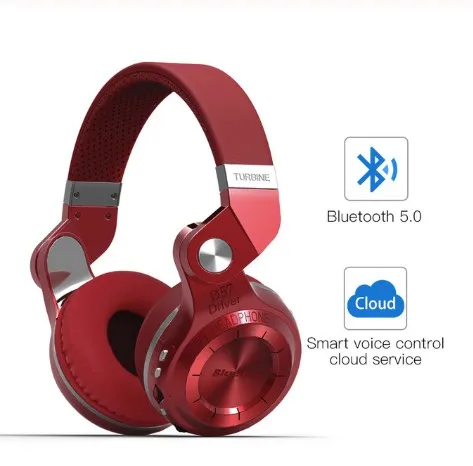 Новые Bluedio T2+ модные Складные Bluetooth наушники стерео наушники Поддержка FM радио и SD игровая гарнитура для IOS Android - Цвет: BT5.0 Red