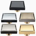 Медный душевой трап для дренажа пола в ванной, вставка для плитки, квадратные решетки для пола с защитой от запаха, 100X100 DR187