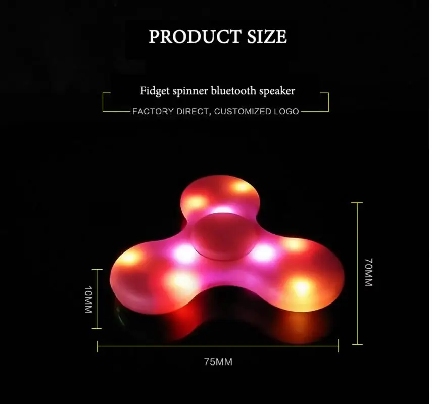 LED Bluetooth Динамик руку игрушка музыка figet spiner EDC руки Spinner Для аутизма/детей/взрослых
