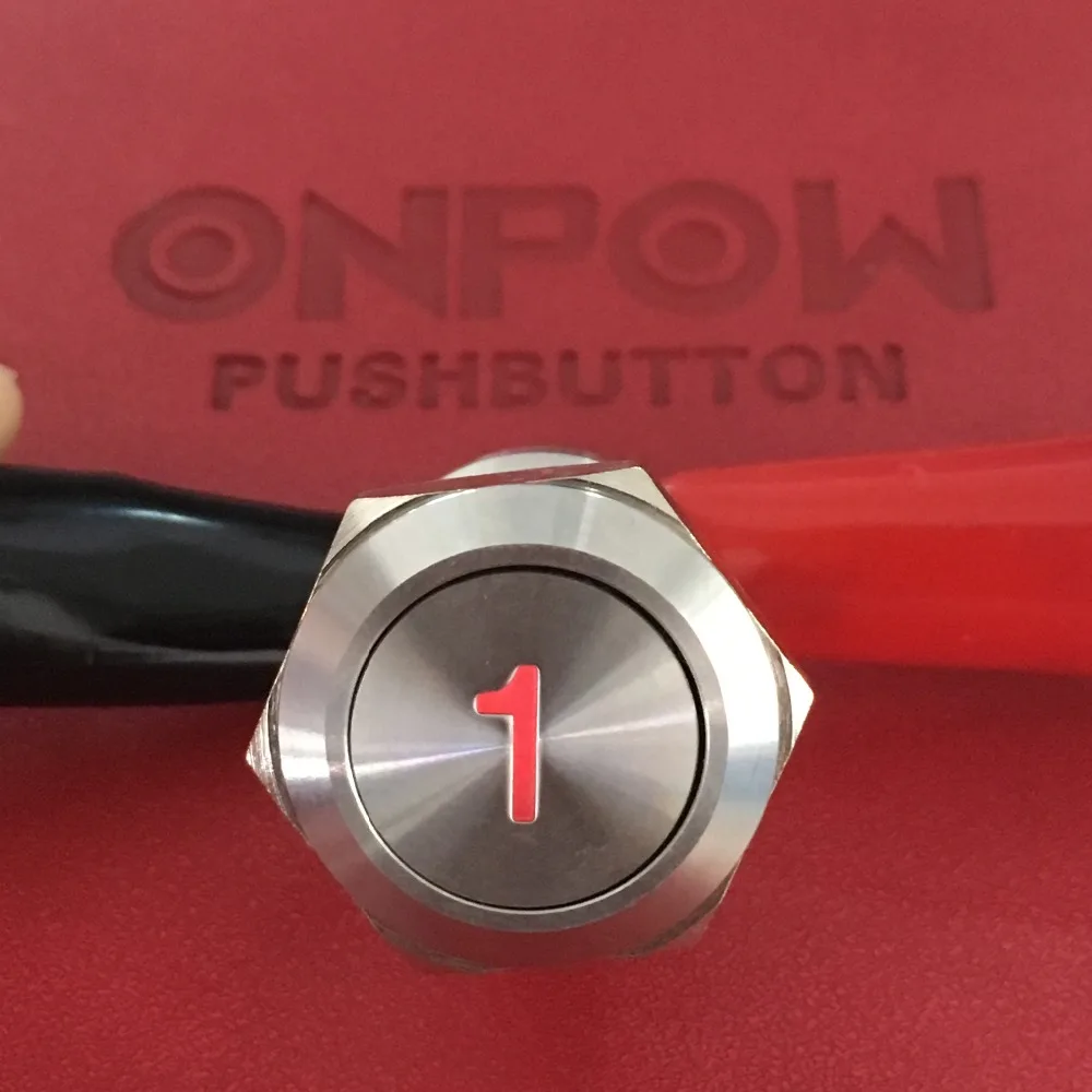 ONPOW 19 мм металлический Мгновенный кнопочный переключатель с подсветкой