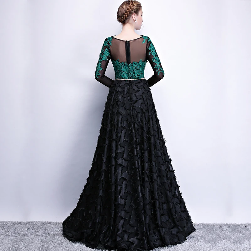 

Black Mother of the Bride Dresses with Long Sleeves A Line Evening Groom Godmother Dresses