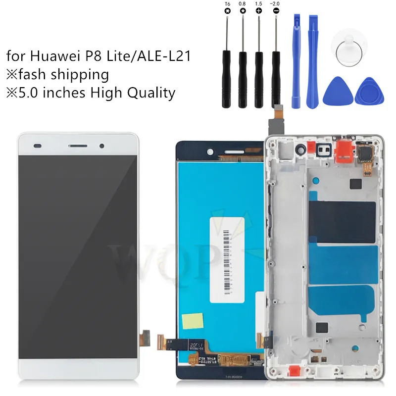 ЖК дисплей для HUAWEI P8 Lite кодирующий преобразователь сенсорного экрана в сборе ALE L21