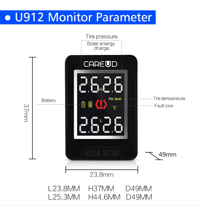 Беспроводная система контроля давления в шинах U912 NF +|Датчик шинах| |
