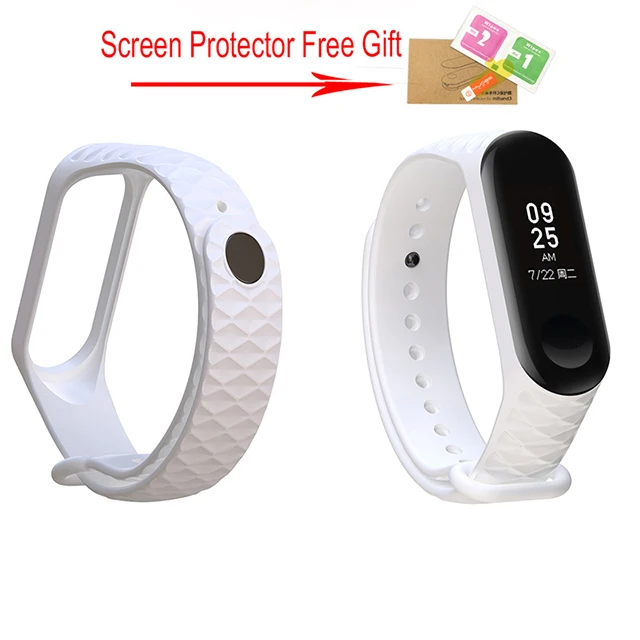 Белый Спортивный Браслет mi Band 3, ремешок на запястье для Xiaomi mi, ремешок 3, силиконовый браслет для Xiaomi mi, ремешок 3 mi band 3, Смарт-часы, браслет - Цвет: Белый