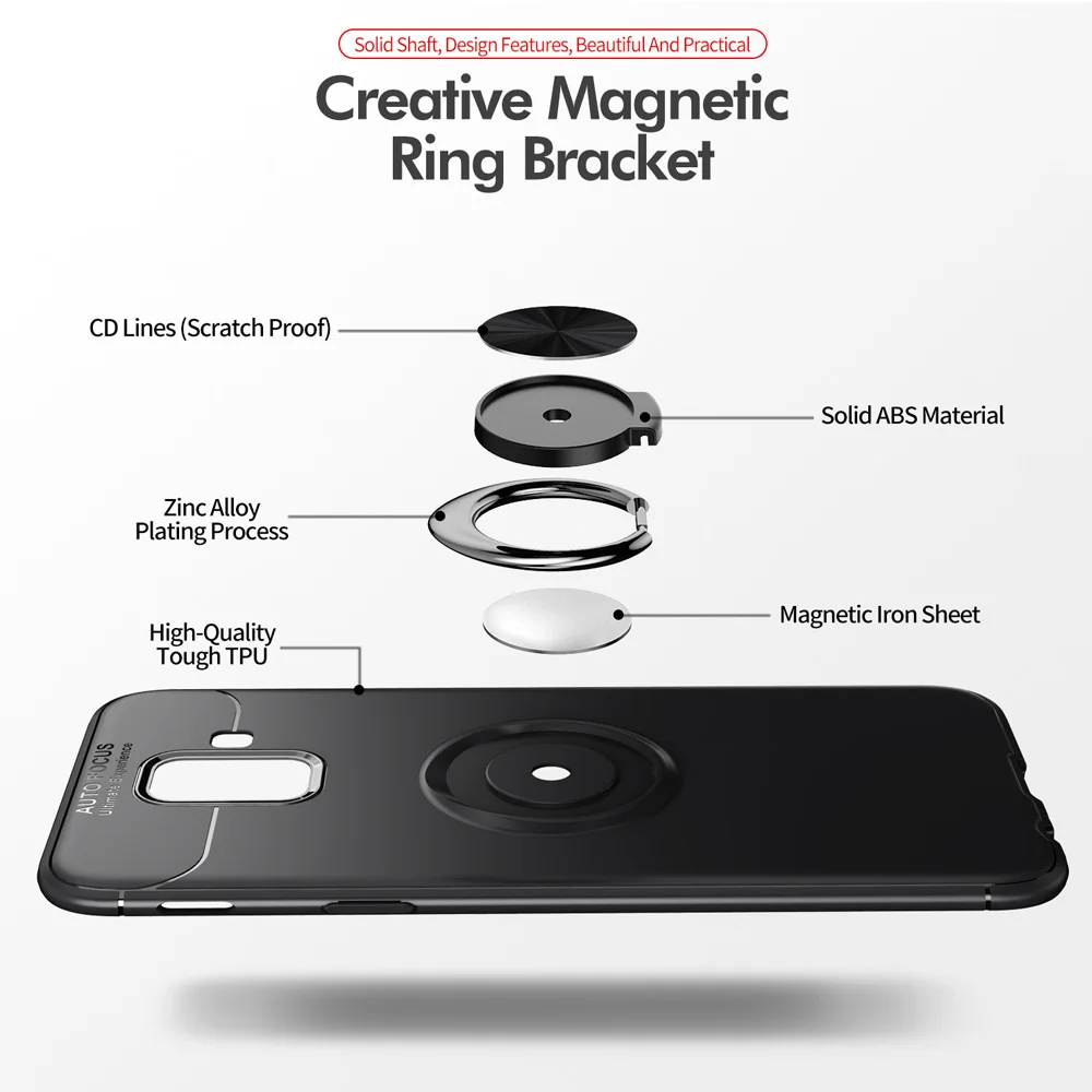 Популярное крепление в виде кольца на палец чехол для Samsung Galaxy A6 2018 мягкий TPU Plus