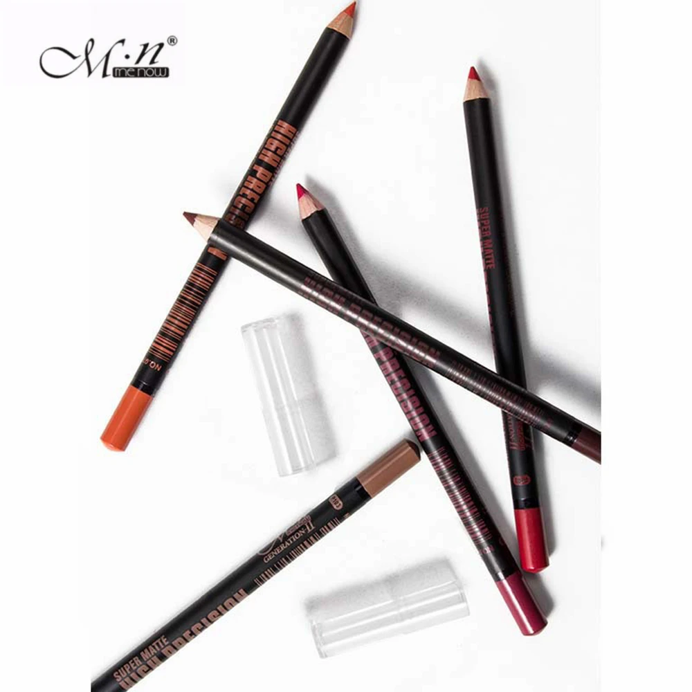 

Menow 12 Colors Brand Lip Liner Pencil Waterproof Velvet Matte Lipliner Set Eye Eyebrow Lipstick Pen Lasting Nude Makeup Tools