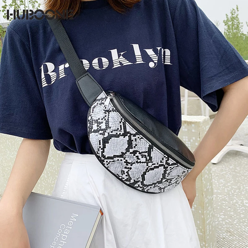 

Fashion Women Waist Bag Serpentine Fanny Pack For Women Snake Skin Travel Belt Bag Messenger Shoulder Bags Chest Phone Pouch