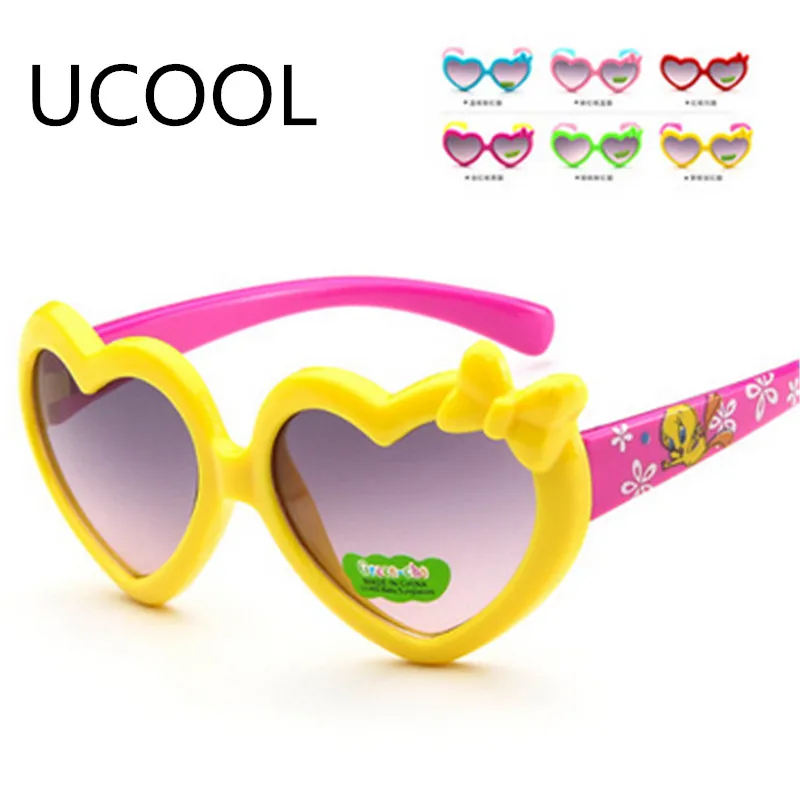 UCOOL высокое качество кошачий глаз в форме сердца солнцезащитные очки детские для