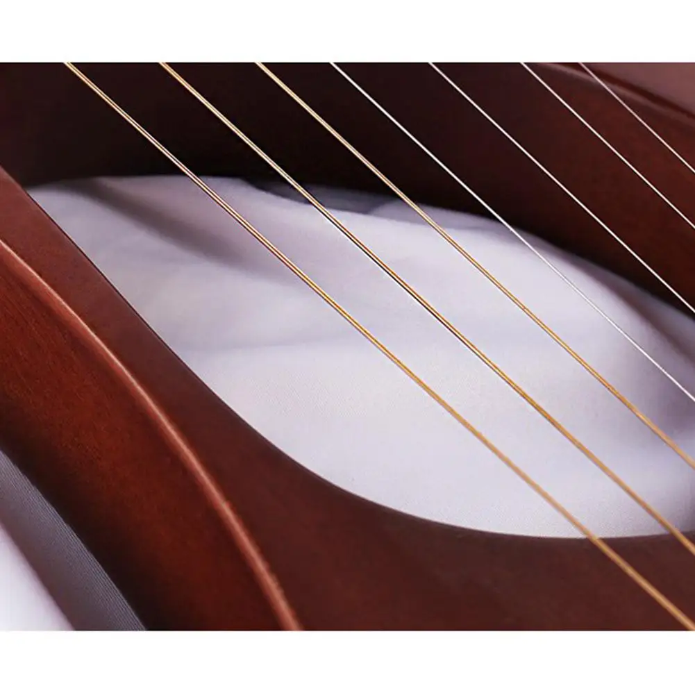 7 Strings Harp Lyre Strings Instrument Reindeer Pattern Mahogany Wood 7 Tone C Key Stringed Instruments for Music Lovers Gift