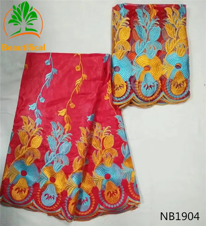 Beautifical Flower embroidery bazin riche fabric in African 2017 High quality gentzer for occasion women dress 7yards NB19 | Дом и сад