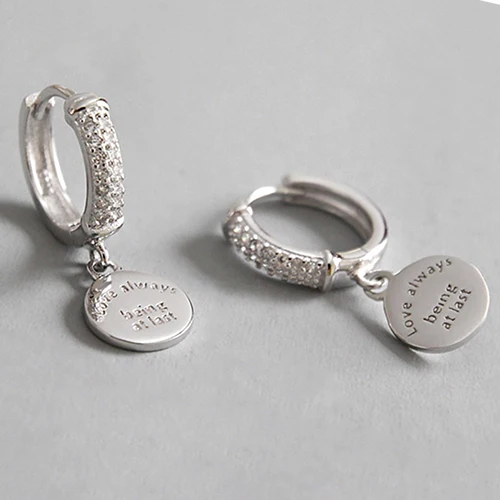 Platinum 925 пробы серебряные корейские модные серьги-кольца с цирконом женские серьги, индийские украшения - Цвет камня: Platinum