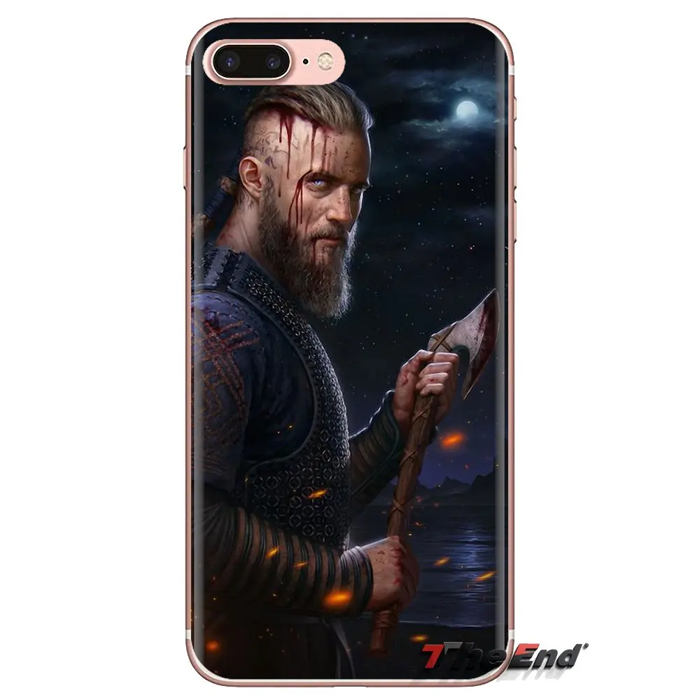 Soft Transparent Case Cover For Samsung Galaxy S3 S4 S5 Mini S6 S7 Edge S8 S9 S10 Plus Note 3 4 5 8 9 TV Ragnar Lothbrok Vikings |