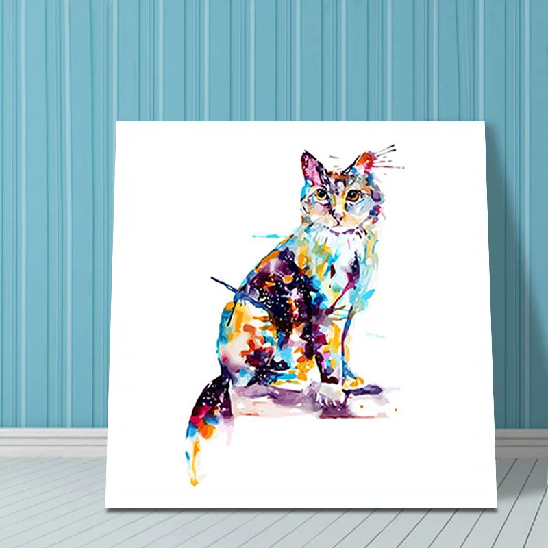 Абстрактная масляная картина с изображением кошки, цифровой рисунок по номерам, пантера, своими руками раскраска совы.