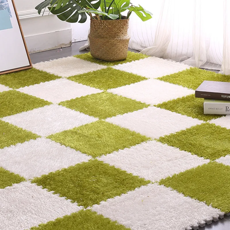 EVA пена DIY коврик головоломка длинные волосы ворсинок лохматый ковер плюшевый