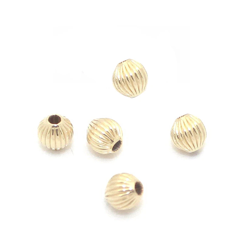 PINJEAS 10 шт 14k золотые наполняющие полосы фонаря Круглые бусины для ожерелья