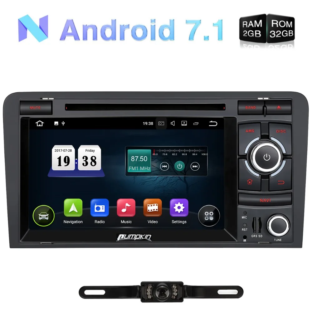 Тыква 2 Din 7 &quotAndroid 1 Автомобильный мультимедийный DVD плеер GPS навигация