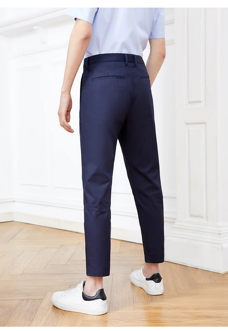 JackJones мужские облегающие хлопковые деловые повседневные укороченные брюки | 219114553