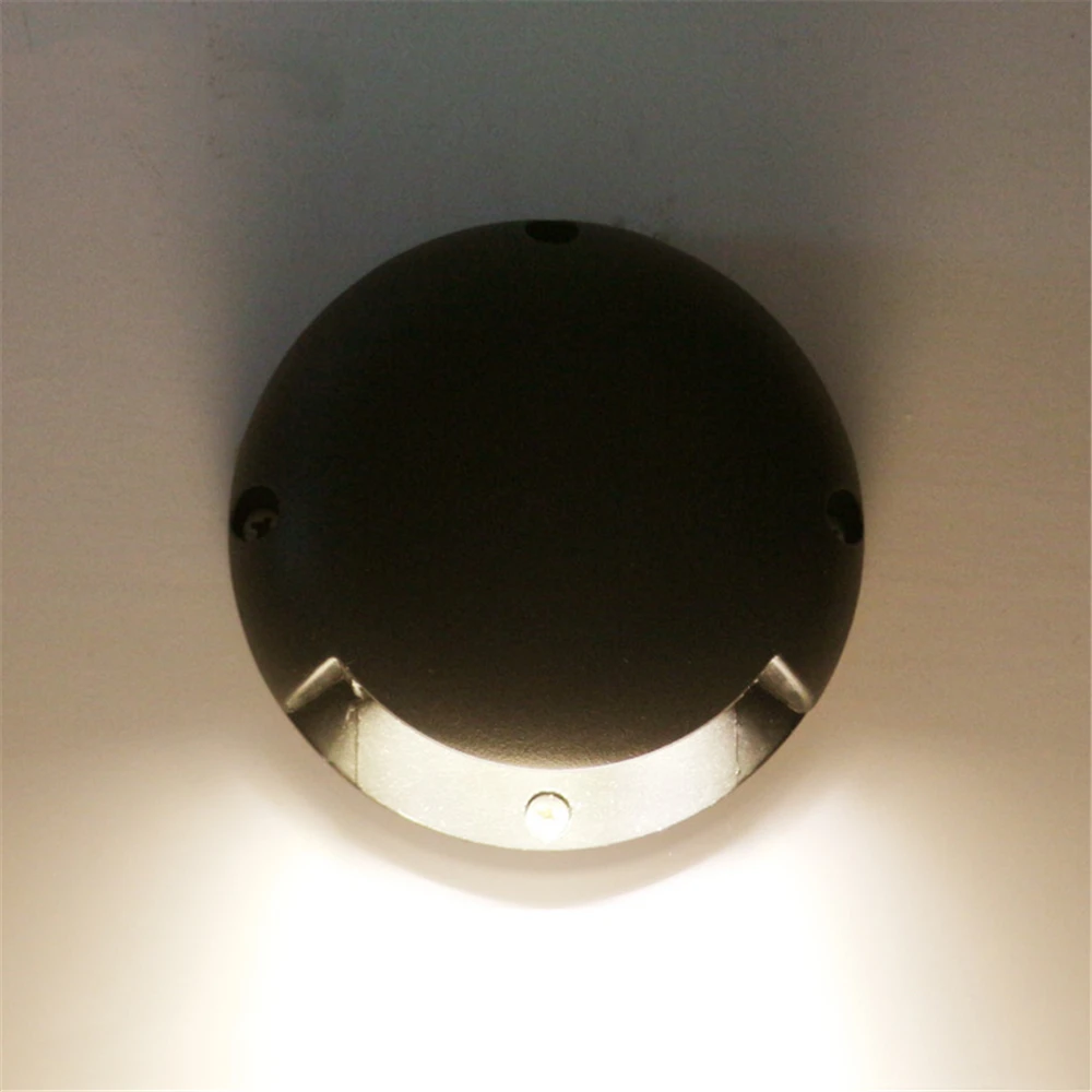 1side light 3w black 1/2 боковых светильник ing светодиодный подземный светильник 3 Вт, 4 Вт, лестницы напольный садовый светильник Dia120* H40mm IP67 настенный - Испускаемый цвет: 1side light 3w black