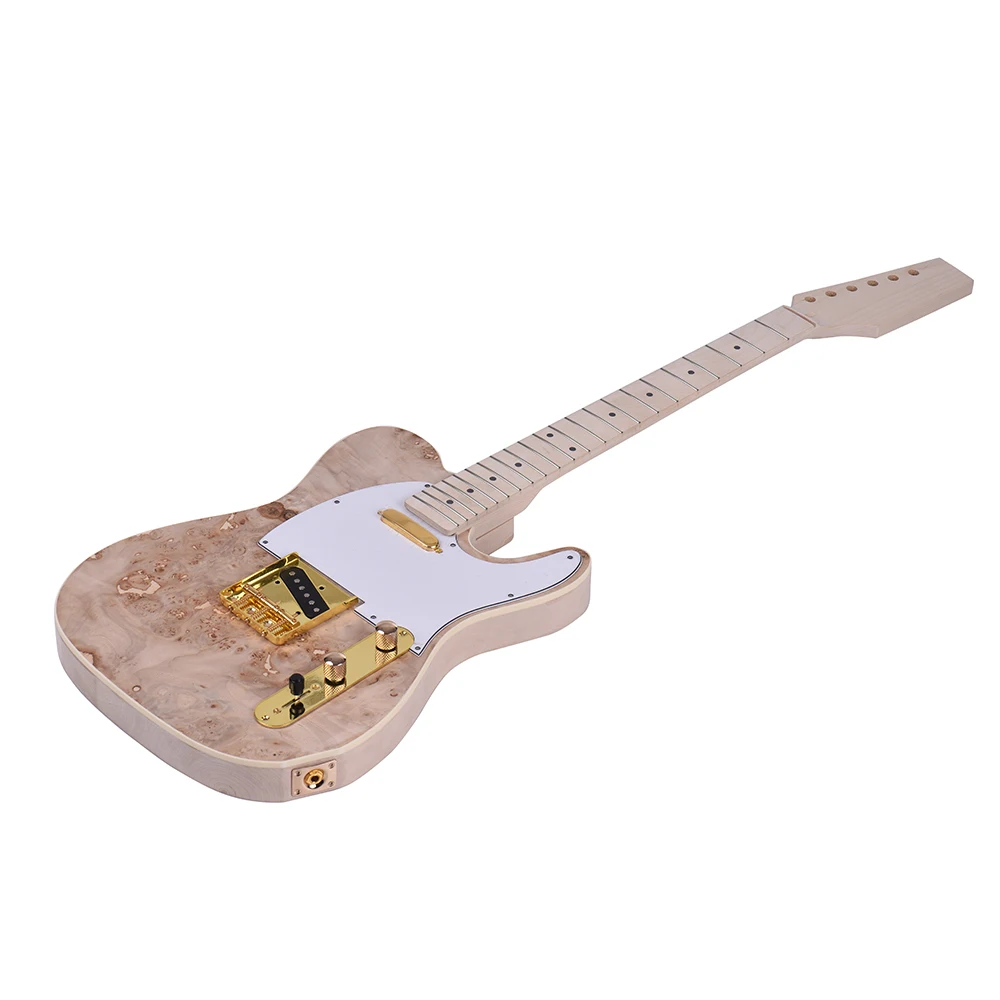 Muslady TL Tele стиль незавершенный электрогитара DIY Kit липа корпус заусенцев поверхность клена шеи и гриф