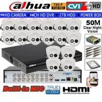 dahua 720p built in mic ir camera hac hdw1100e a security cvi camera 16ch hcvr5116hs s3 dome camera kit hdd with power box